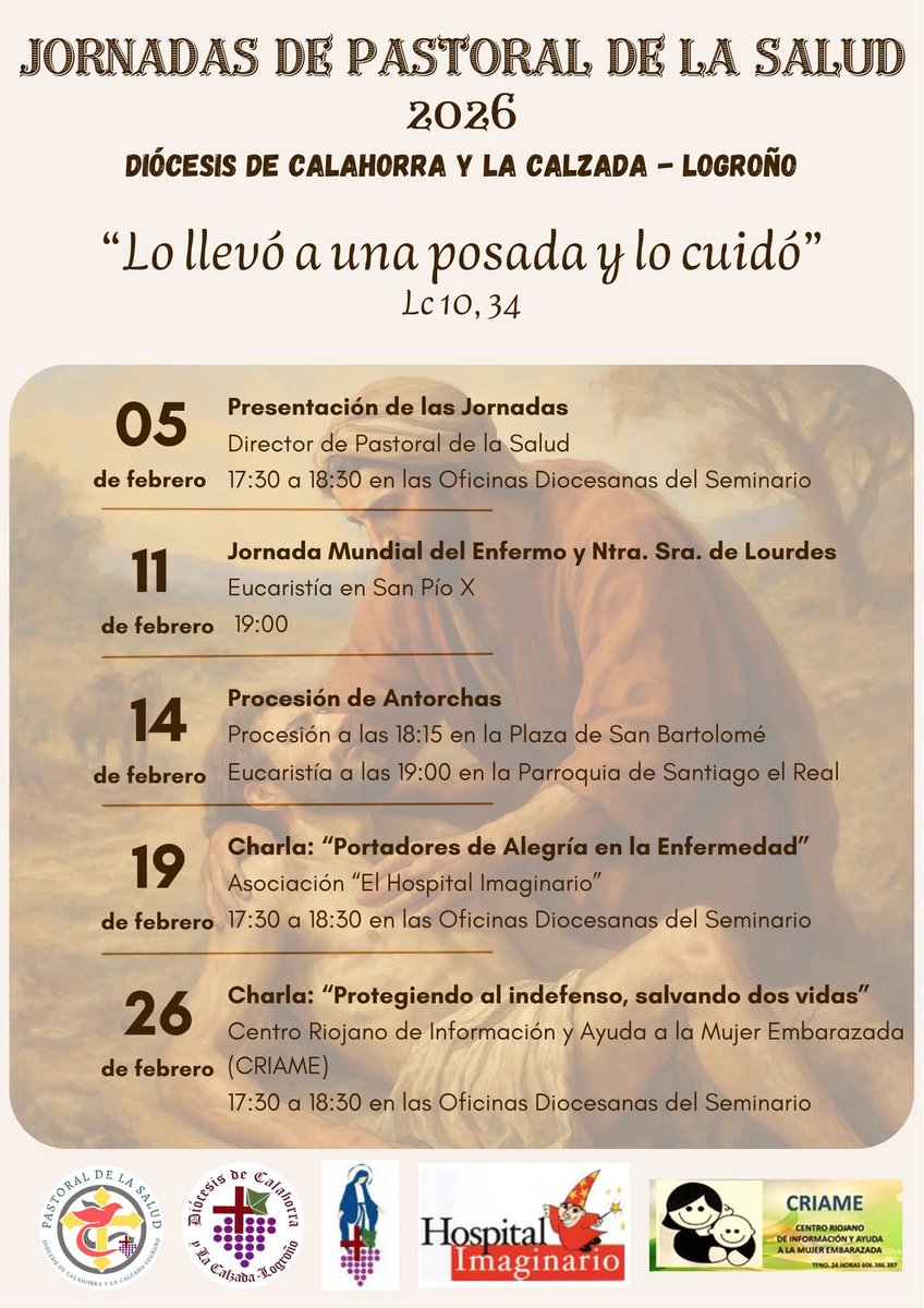 2014Criame's tweet photo. Este jueves 26 de febrero a las 17,30h, tenemos el honor de participar en las Jornadas de la Pastoral dela Salud 2026,con la charla 
"Protegiendo al indefenso,  salvando dos vidas".
¡¡OS esperamos !!
Oficinas Diocesanas del Seminario. https://t.co/GLWXVsDXc1