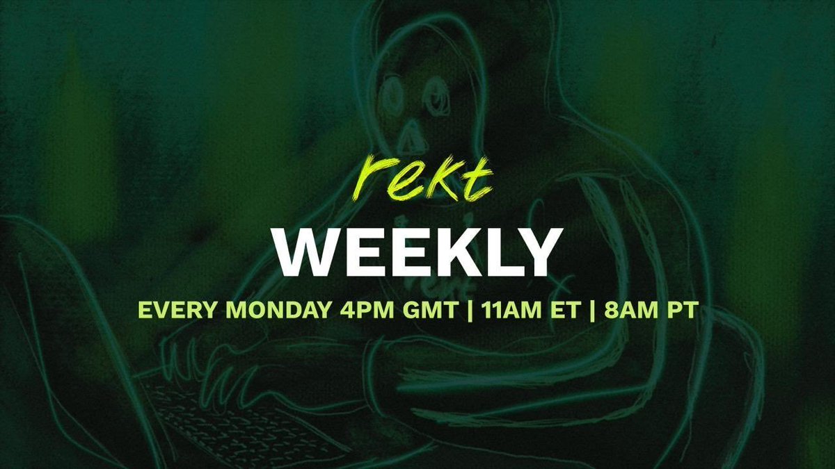 will be back on the $REKT weekly shortly in the next 30 mins!