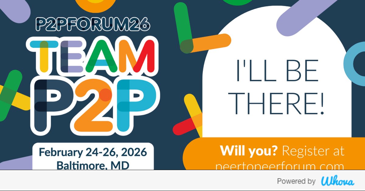 SeanStaggs's tweet photo. Hi! I'm attending 2026 Peer-to-Peer Professional Forum. Let's start connecting with each other now.  - via Whova event app https://t.co/VmG4BjjzVA https://t.co/cBH592ouwN