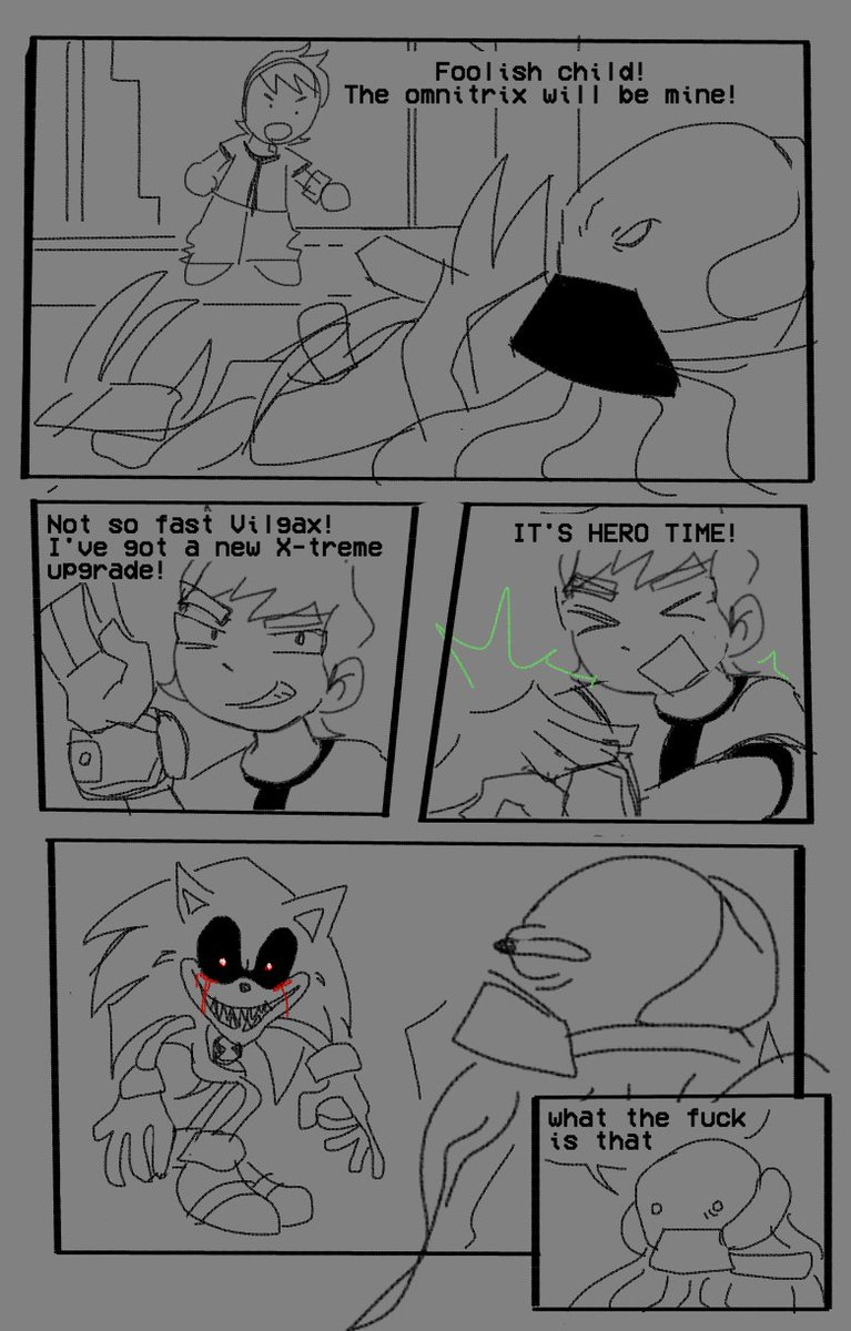 the resurgence in ben10 posts atm reminded me of this shitpost comic i never finished
