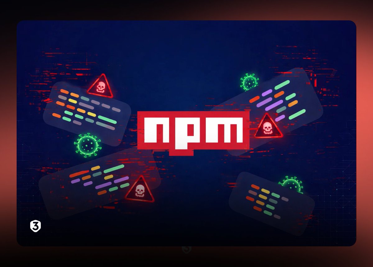 web3_antivirus's tweet photo. This is a reminder that crypto security does not start onchain.

Researchers uncovered at least 19 malicious npm packages built to steal crypto keys, API tokens and CI secrets, while spreading through stolen npm and GitHub identities. 

The campaign also targets AI coding assistants through a rogue MCP server and tries to pull sensitive files like SSH keys, AWS credentials, npm tokens and wallet data.