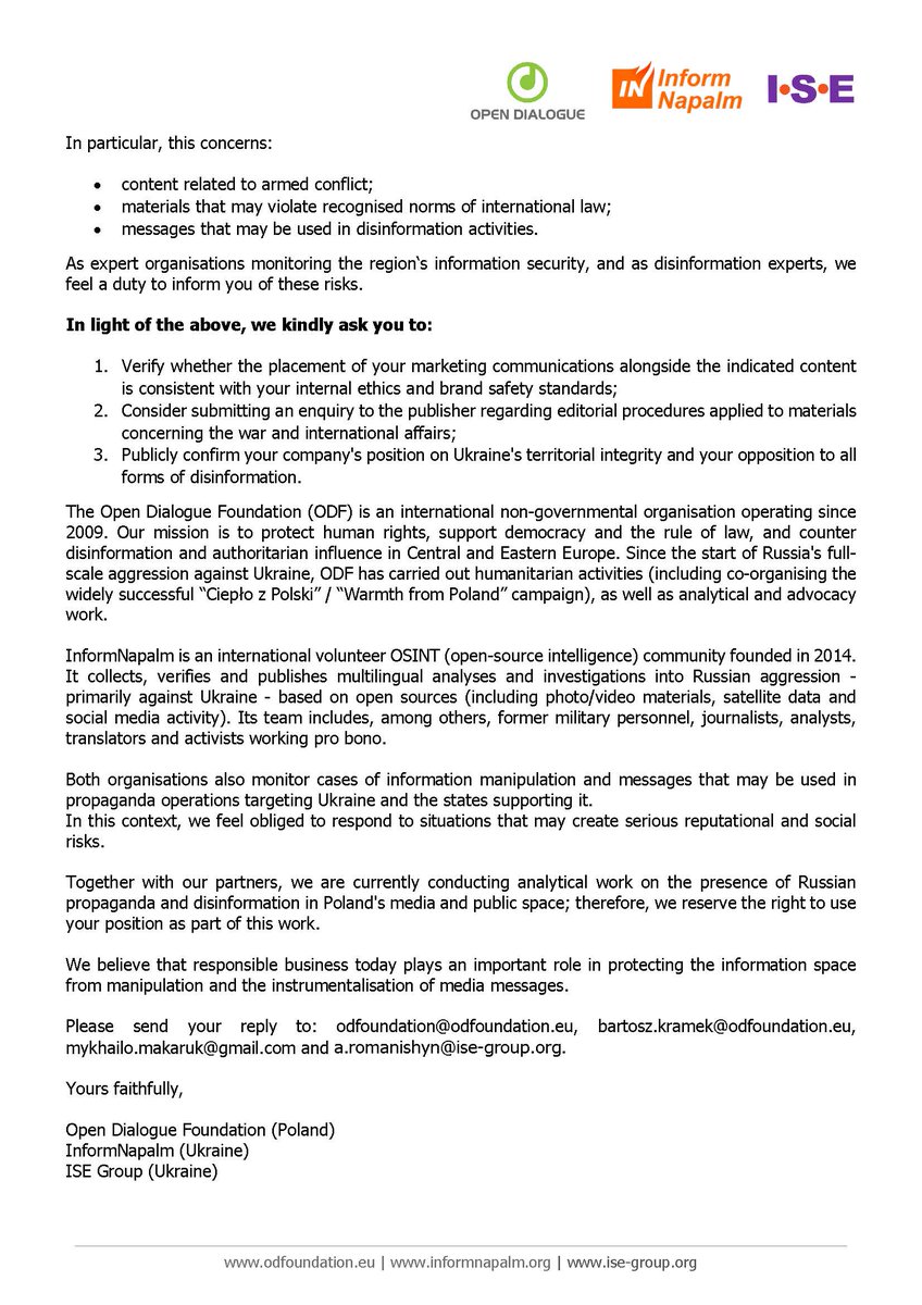 Zagadka: jakie medium
❌pokazuje mapę 🇺🇦 bez Krymu
❌ociepla wizerunek 🇷🇺
❌kłamie nt wparcia 🇺🇦
❌szerzy niechęć do 🇺🇦?
Nie, to nie Russia Today, to <a href="/OficjalneZero/">OficjalneZero</a> 🇵🇱😬

Razem z 🇺🇦 partnerami pytamy 5 sponsorów <a href="/K_Stanowski/">Krzysztof Stanowski</a>, czy im to nie przeszkadza🤔

👉patronite.pl/odf