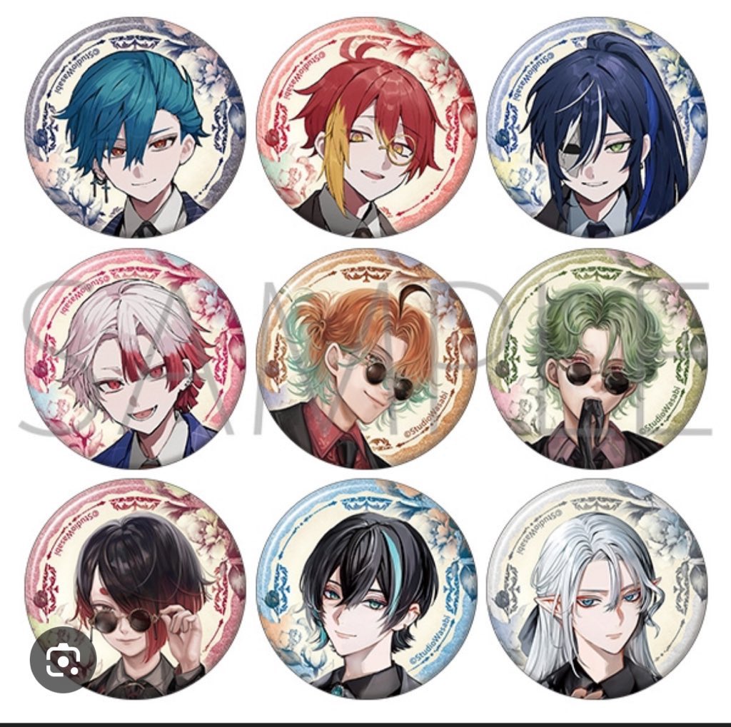 あくねこ グリッター缶バッジ 交換 譲)ボスキ5点 求)シロ 纏めての交換