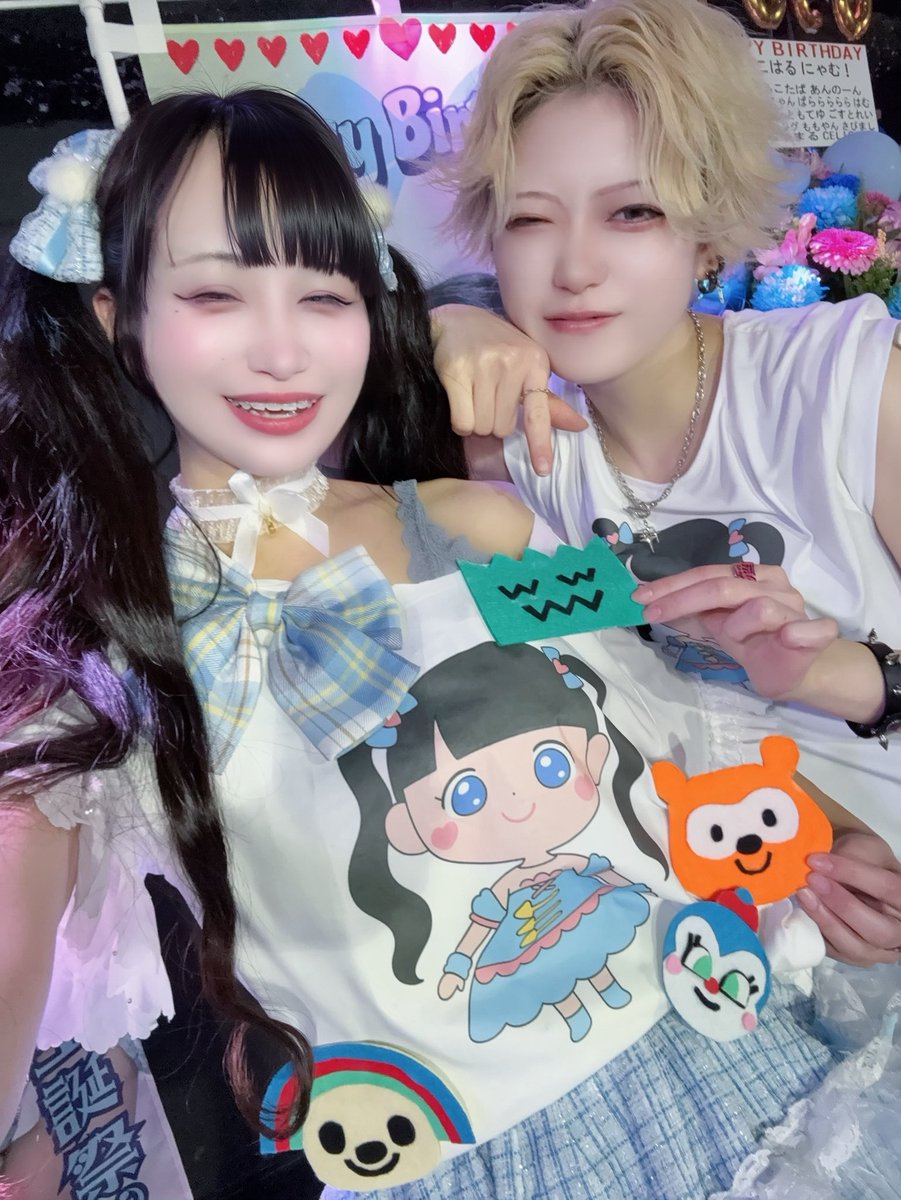 こにゃむの衣装の1部をつくってくれたなたぱにゃむ𛰙᭜ ᭜ おそろいT