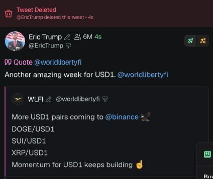 Eric Trump is deleting all crypto related x posts

Crypto is about to rug hard and the Trump Insiders are about to get exposed