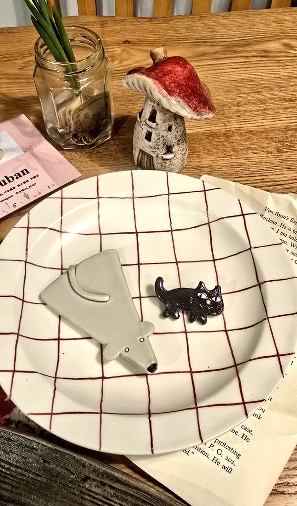 これは今日のハンドメイドマルシェうつわ展の戦利品✨️きのこのおうち