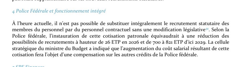 Un Gouvernement qui martèle que la sécurité est sa priorité, pendant que la Cour des comptes révèle la fragilisation de nos forces de l’ordre.
À l’horizon 2029 : jusqu’à 821 postes de policiers supprimés. Politique de façade et aucun effet sur le terrain #Arizona