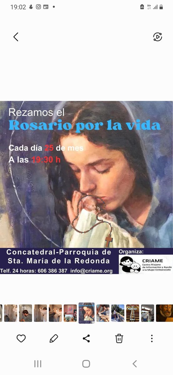 2014Criame's tweet photo. En Logroño, el miércoles 25, volvemos a rezar el rosario por la Vida.
¡¡Te esperamos!! https://t.co/zkKwwawIol