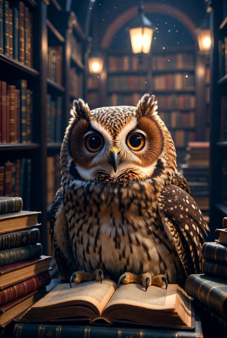Vera the Owl beams proudly in her grand library, surrounded by ancient books &amp; scrolls. I visit, awed by her cherished collection under starry observatory light

<a href="/DataHaven_xyz/">DataHaven 🫎</a>