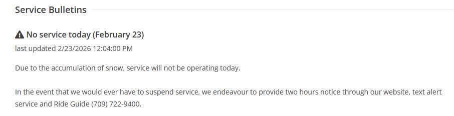 Metrobus not running today (Feb. 23, 2026).
 #nltraffic