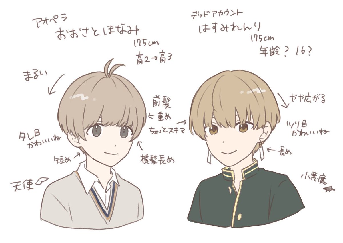 手癖で描くと🐣になるから描き分けようとしたメモ