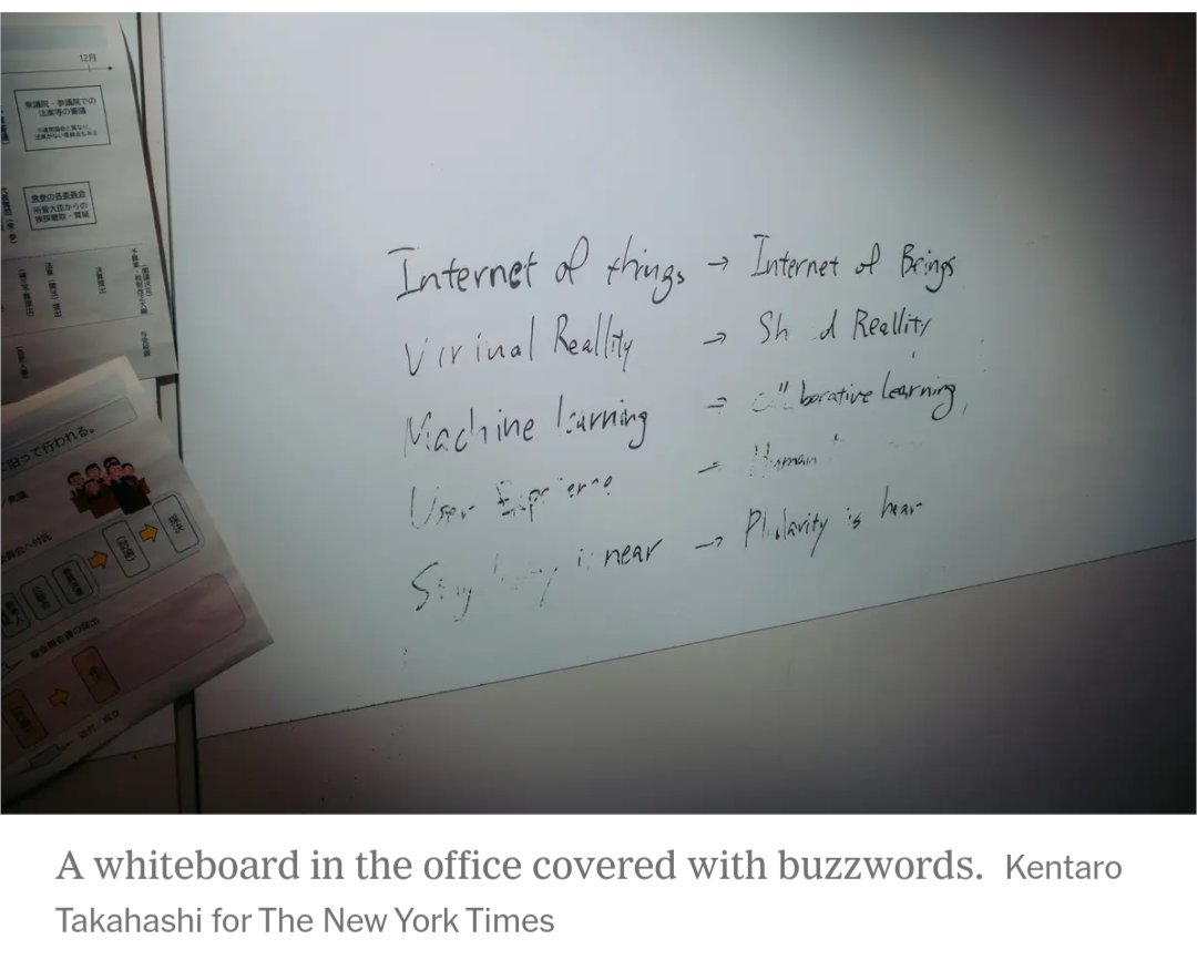 zincmax1's tweet photo. #Plurality in the NYT. Kinda cool that they have @audreyt 's prayer written in marker pen on a whiteboard in their office https://t.co/0FtppNeAZW