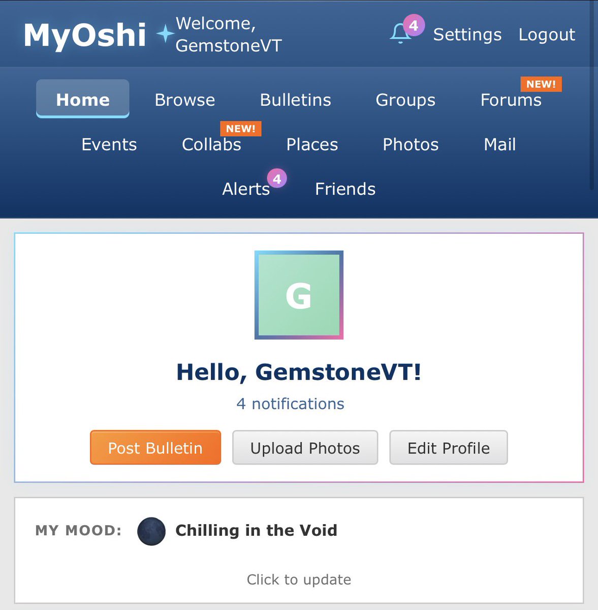 I made it onto MyOshi 💜🖤 now who wants to be friends 🫣