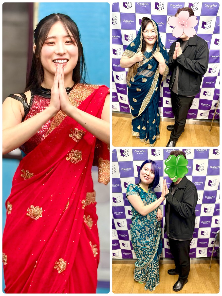 wwehd1128's tweet photo. #ChocoProinIndia
✨素敵・超似合ってる✨ナマステ🙏
#ChocoPro 504
#さくらえみ
#駿河メイ
#四ツ葉ミヤ https://t.co/URPtlsf0pp