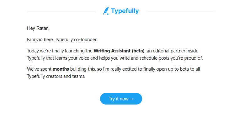 have you tried <a href="/typefully/">Typefully</a> new Writing Assistant (beta) yet?