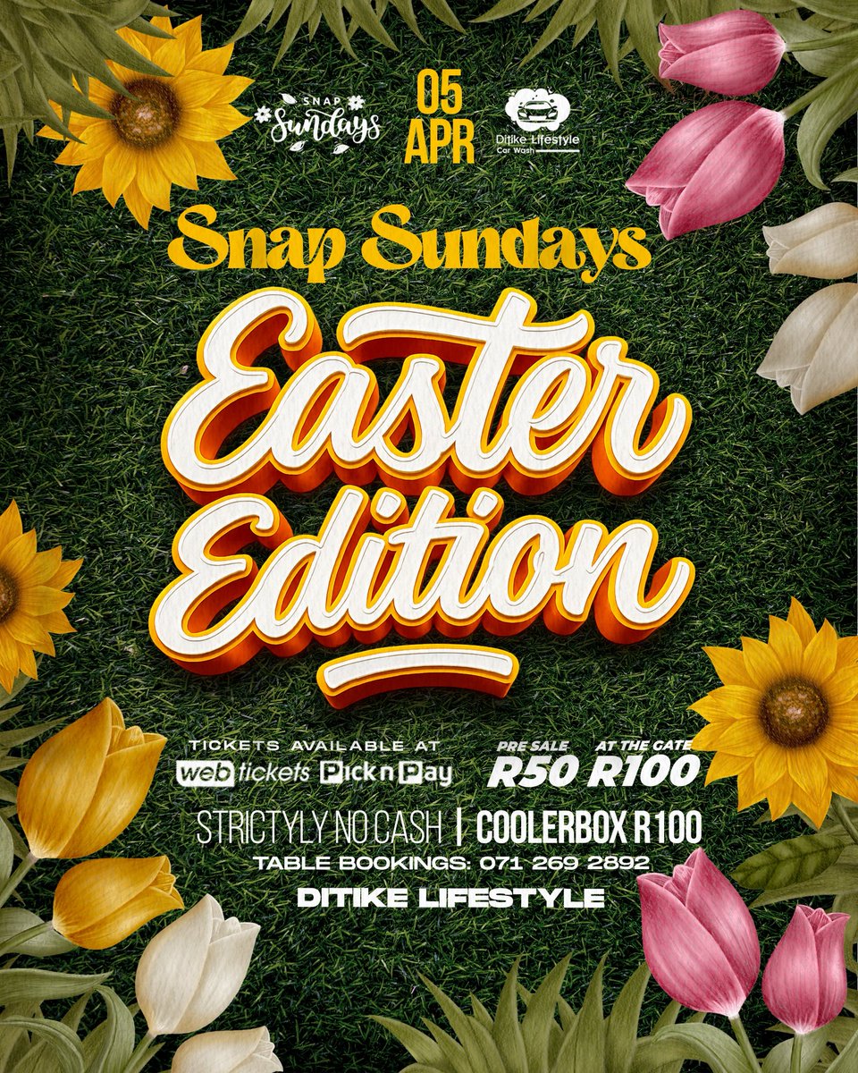 SAVE THE DATE 05.04.26

EASTER EDITION 🐣🥙

webtickets.co.za/Eventmanager/e…