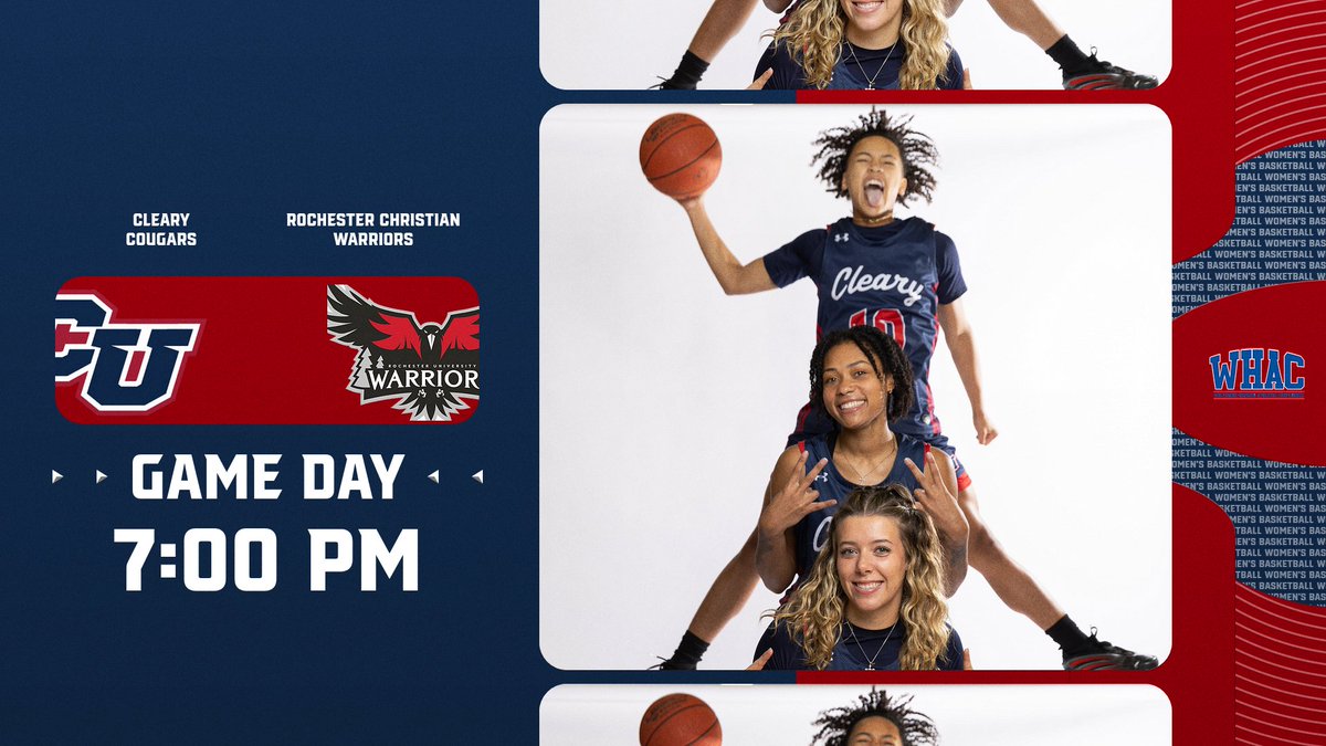 AthleticsCleary's tweet photo. @ClearyUWBB is in the WHAC Tournament Quarterfinals, and will travel to Rochester Christian to play the Warriors for a 7:00 PM game

When: 7:00 PM
Where: Garth Pleasant Arena | Rochester Hills, MI
Watch/Stats: https://t.co/E9WKVmcwW1

Let's Go Cougars! https://t.co/wt7VsTWzpD