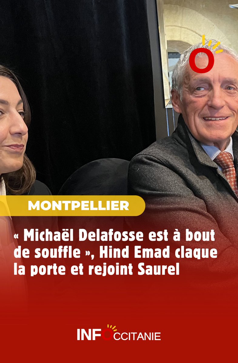 #Montpellier : « Michaël Delafosse est à bout de souffle », Hind Emad claque la porte et rejoint Saurel ▶️ infoccitanie.fr/montpellier-mi… <a href="/Phil_Saurel/">Philippe Saurel</a> <a href="/AbdiElkandoussi/">𝔸𝕓𝕕𝕚 𝔼𝕝 𝕂𝕒𝕟𝕕𝕠𝕦𝕤𝕤𝕚</a>