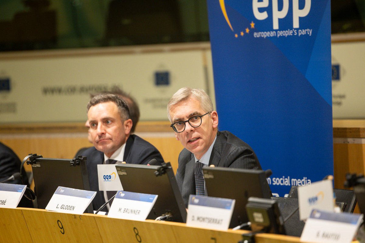 EPP's tweet image. At our first panel on the external dimension of migration at the EPP Political Assembly, we reaffirmed our firm and fair approach: protecting our borders, fighting smugglers and strengthening  partnerships with third countries.