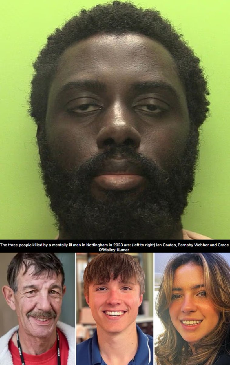 🚨SHOCKING🚨

Nottingham triple killer was freed by  mental health workers who feared detaining him would be racist - because  there were too many 'young black men in custody'

Families of Barnaby Webber, Grace O'Malley-Kumar and Ian Coates have hailed the start of the