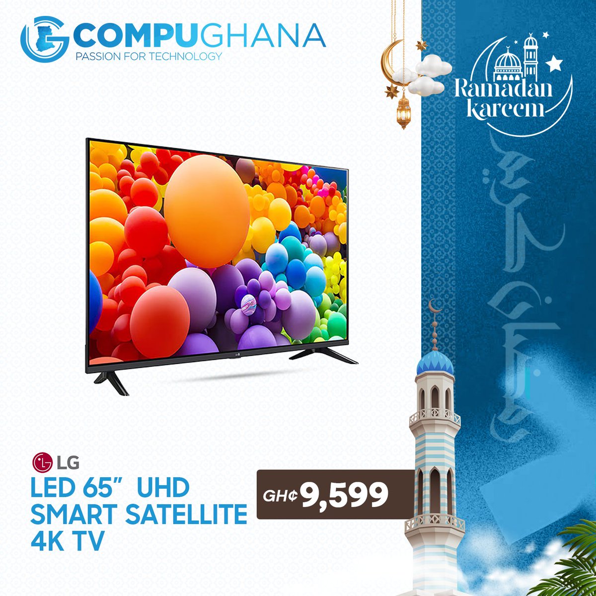 CompuGhanaLTD's tweet image. Get incredible discounts on LG TVs this Ramadan season at CompuGhana. Experience crystal clear entertainment and bring the cinema home for Iftar. Shop in-store or online at compughana.com, or call 0302752020.
Don't miss out!

#CompuGhana #lg #SmartTV #ramadankareem2026