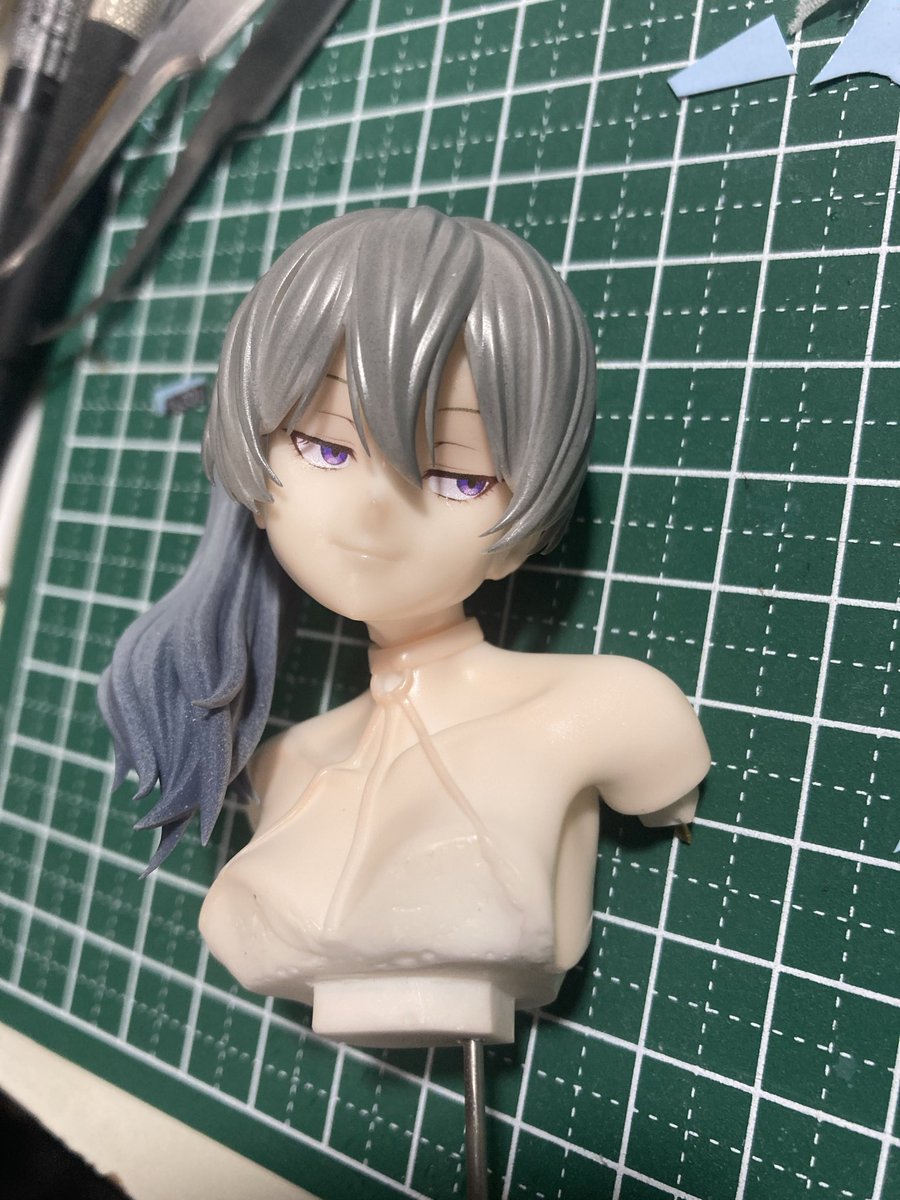 ぼりさんさん<a href="/Azuki_borisan/">ぼり㌠🐴</a> のユーベル
　水転写デカールすら初めてでようやくここまできた笑
　肌は終わったからあと髪と服