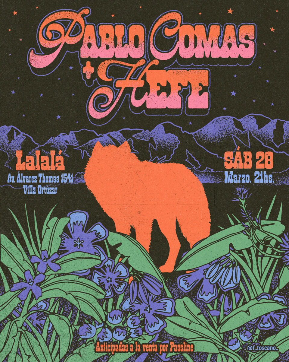 PABLO COMAS + HEFE 

28.03 en LALALÁ.

21hs.

Noche soñada acompañando a <a href="/pablocomas_/">Pablo Comas</a> en su regreso a Buenos Aires.

Anticipadas ya a la venta por Passline.