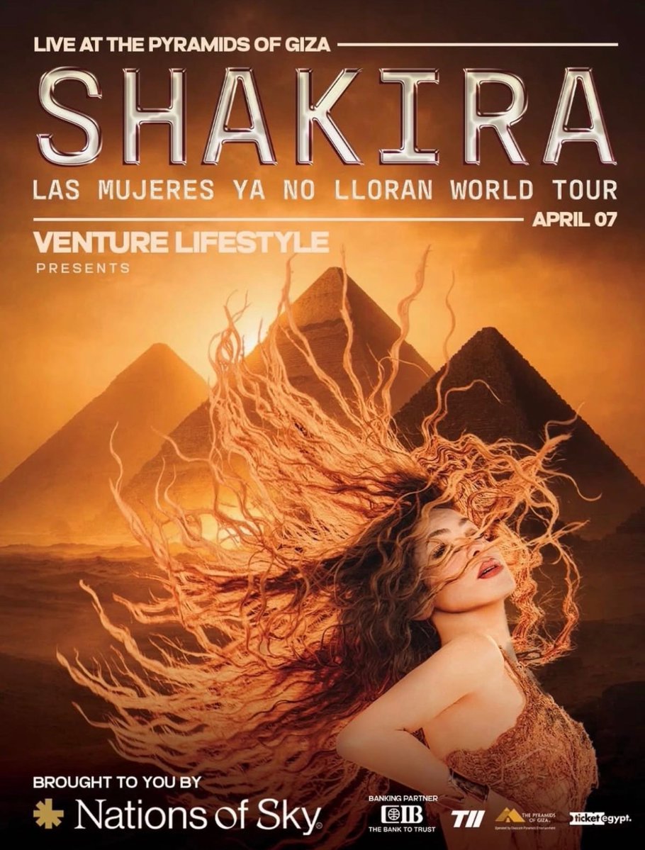 Shakira will bring her Las Mujeres Ya No Lloran World Tour to Egypt.