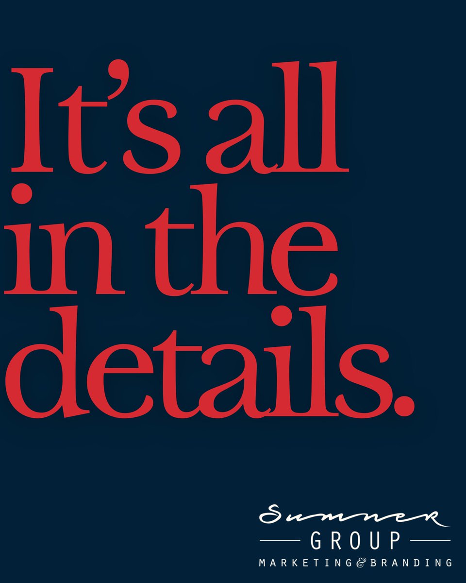 The difference between good and great lives in the details.
When every element is intentional, your brand tells a clearer, more credible story.

 Comment "details" below for a free guide to help grow your business.

#BrandDetails #IntentionalDesign #BrandIdentity #SumnerGroup