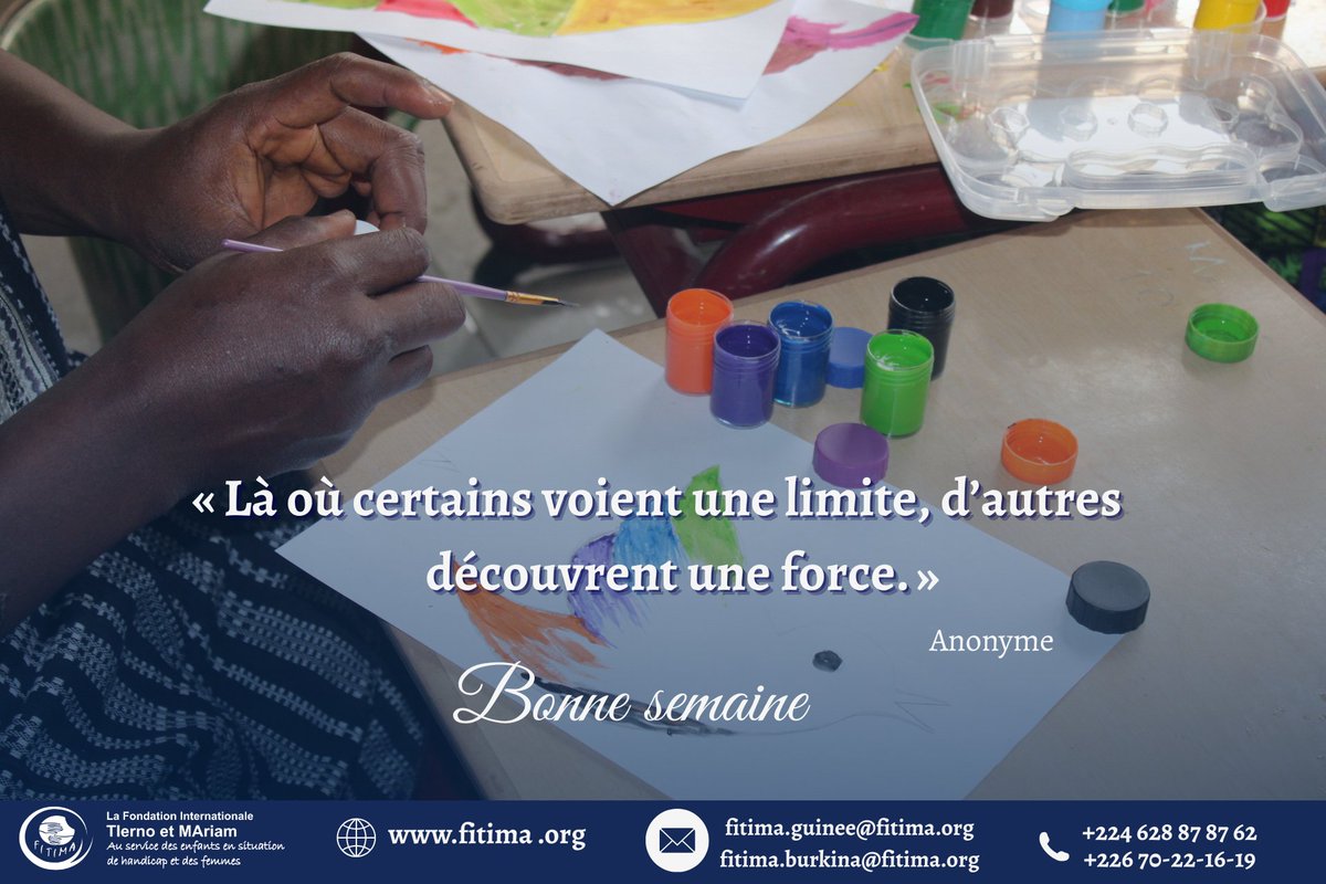 Bonne semaine les FITIMONS 😊
🌐 fitima.org
Pour faire un don 👉 : fitima.org/payement/pay/
 #FITIMA_Guinée #FITIMA_Burkina #FITIMA_Europe #Solidarité