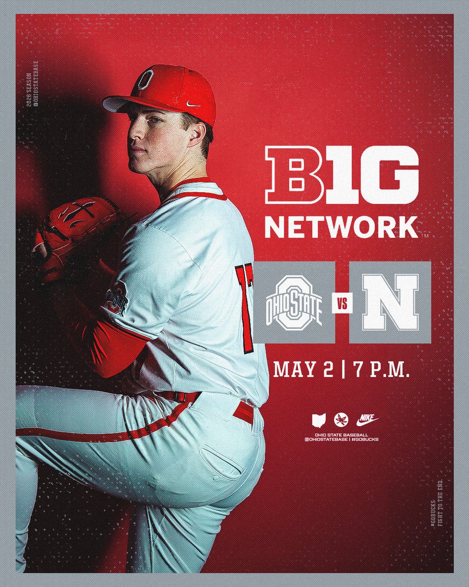 Big Ten Network is coming to Columbus Saturday, May 2 when the Buckeyes take on Nebraska! Game time will now be 7 p.m. 

#GoBucks
