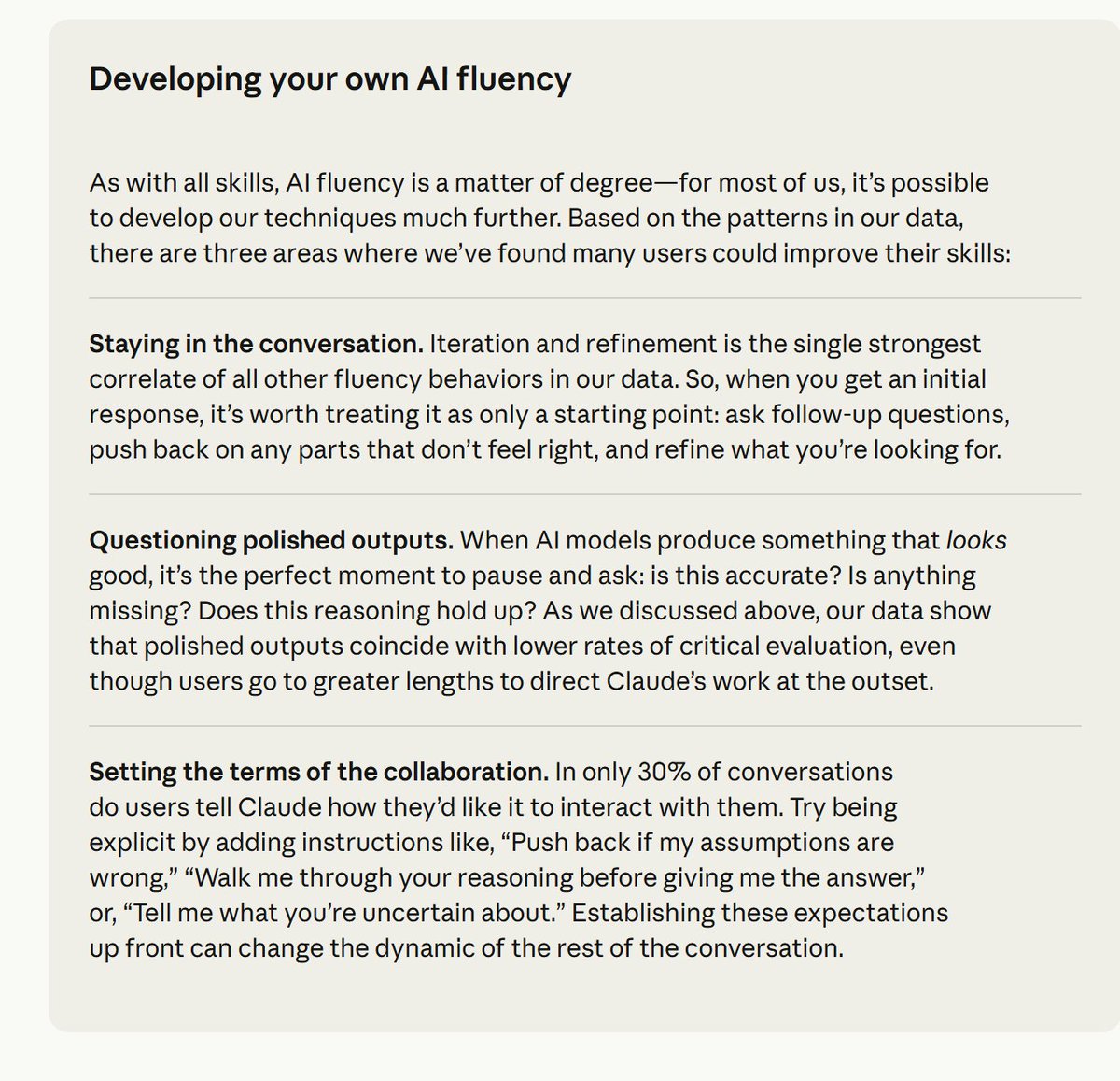 AI fluency behaviors