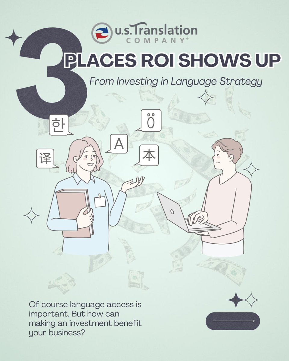 interpret_cloud's tweet photo. Language access is important, period. But as part of your business infrastructure, what is the ROI?

3 key places ROI shows up: revenue, risk, and operations. 

Did we miss anything? Let us know in the comments 💬

#strategy #languageservices #translation #businesstranslation https://t.co/ne8adDuEm0