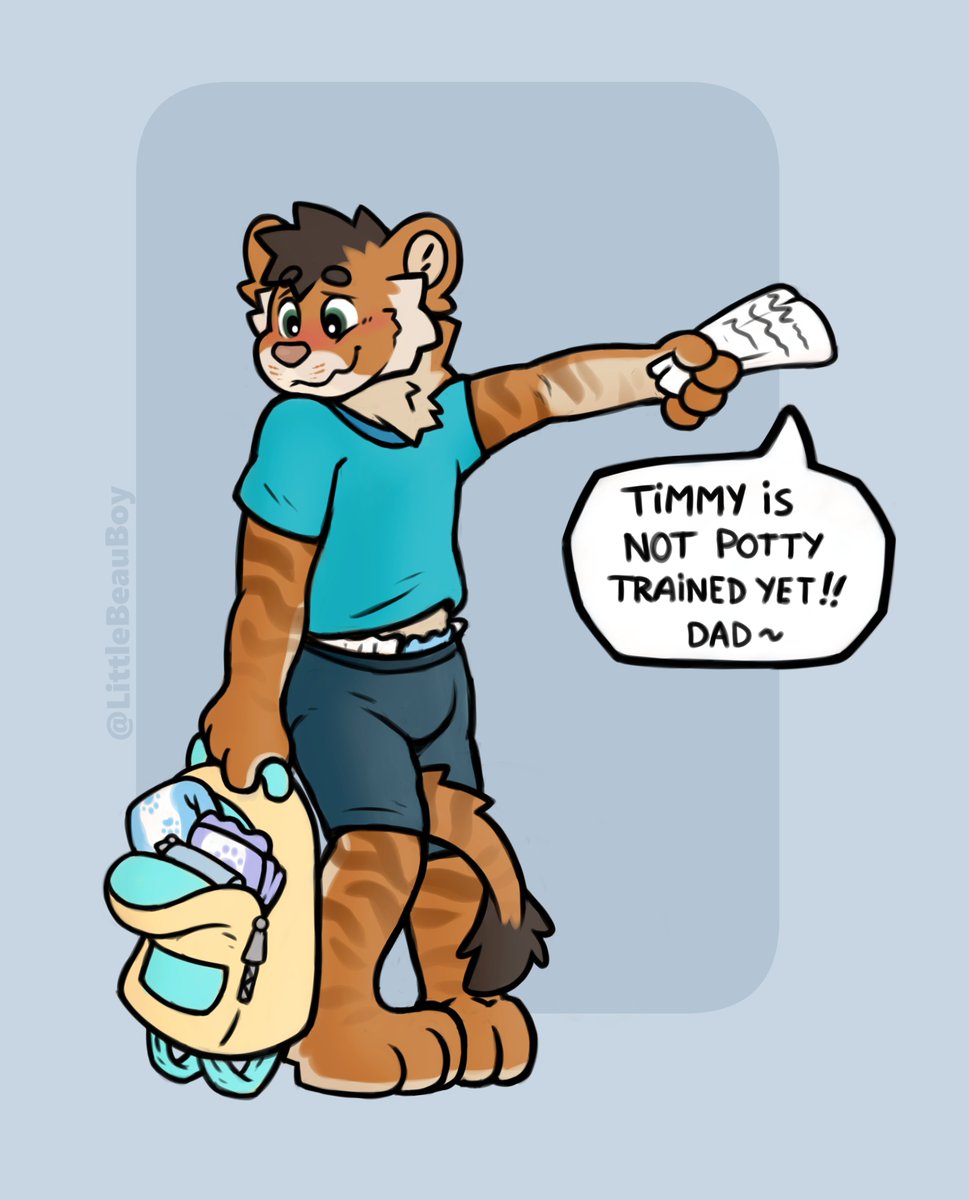 CrinkleCatTigon's tweet photo. Back at daycare today! Art by @LittleBeauBoy! 😻 https://t.co/mRHOGSzdHo