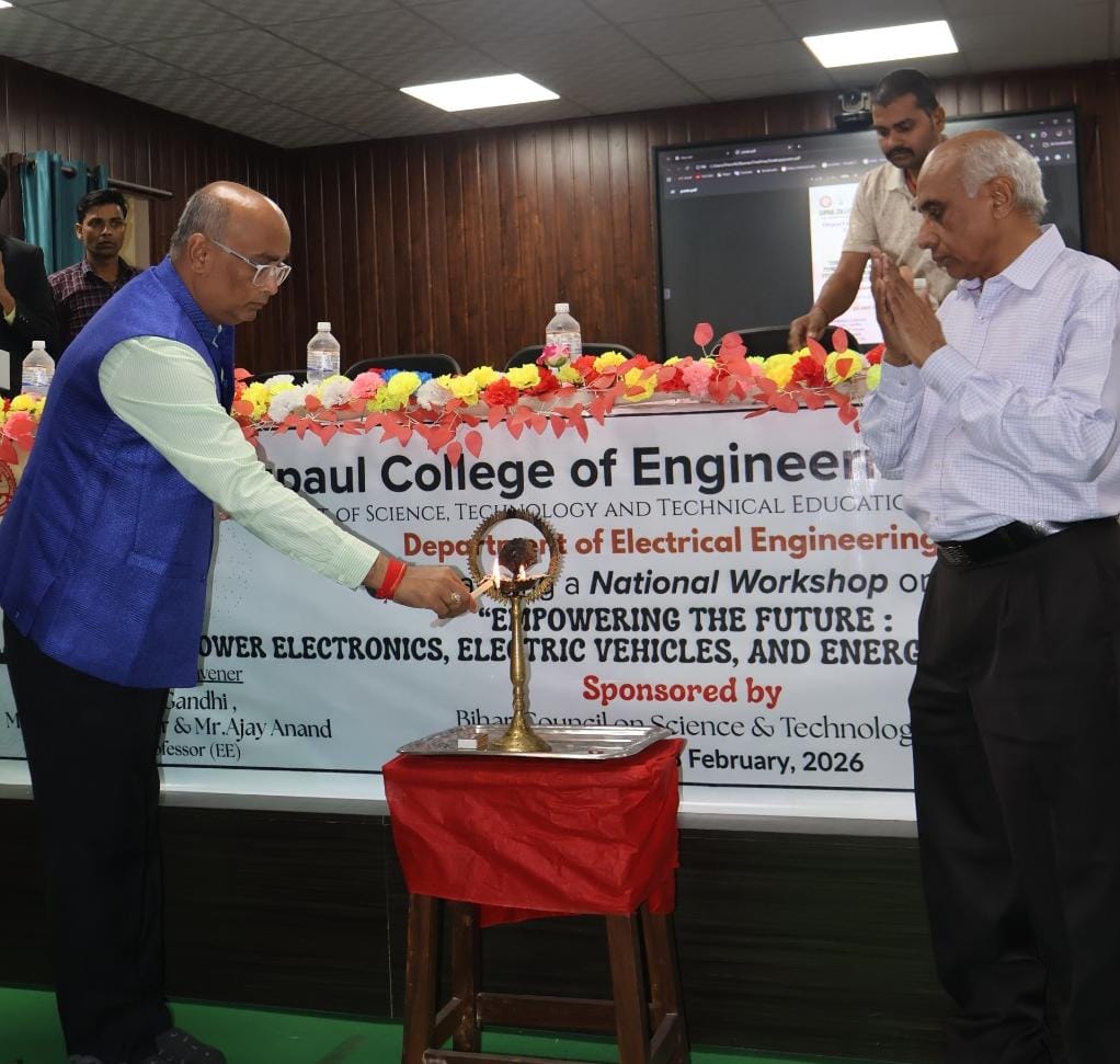 OfSupaul's tweet photo. The first day of the National Workshop “Empowering the Future: Power Electronics, EVs &amp; Energy Storage Systems” at Supaul College of Engineering concluded successfully on 23 Feb 2026, featuring expert talks and interactive sessions on emerging technologies. @DSTTEBihar https://t.co/mFDHLILobE