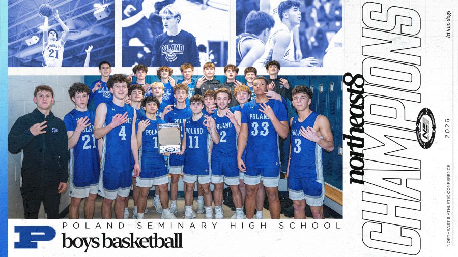 Congratulations to Poland Seminary Boys Basketball, the 2025-26 NE8 Champions! ne8athletics.org/sports/boys-ba…