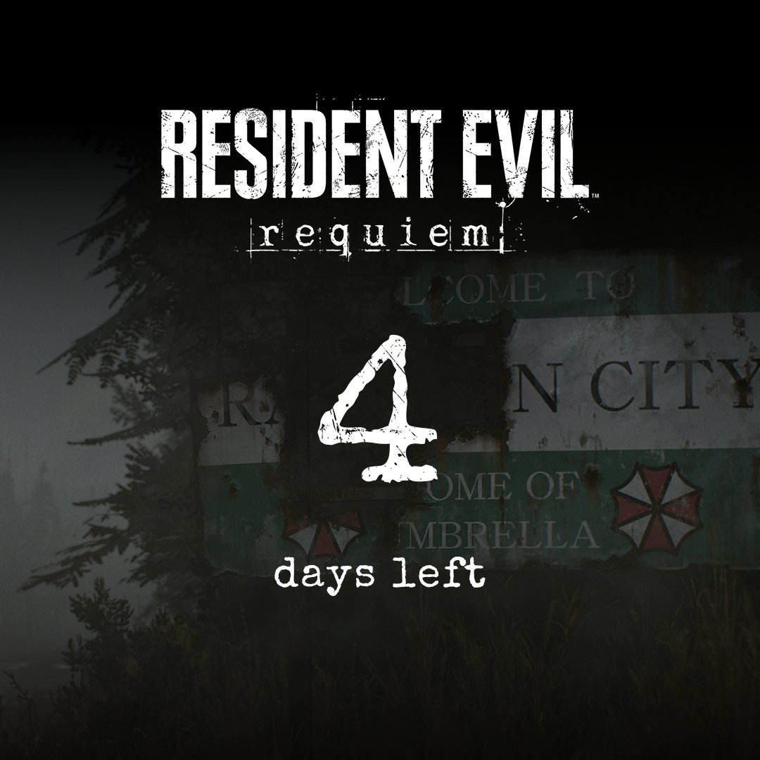 4 days until you return to Raccoon City.

#ResidentEvilRequiem
