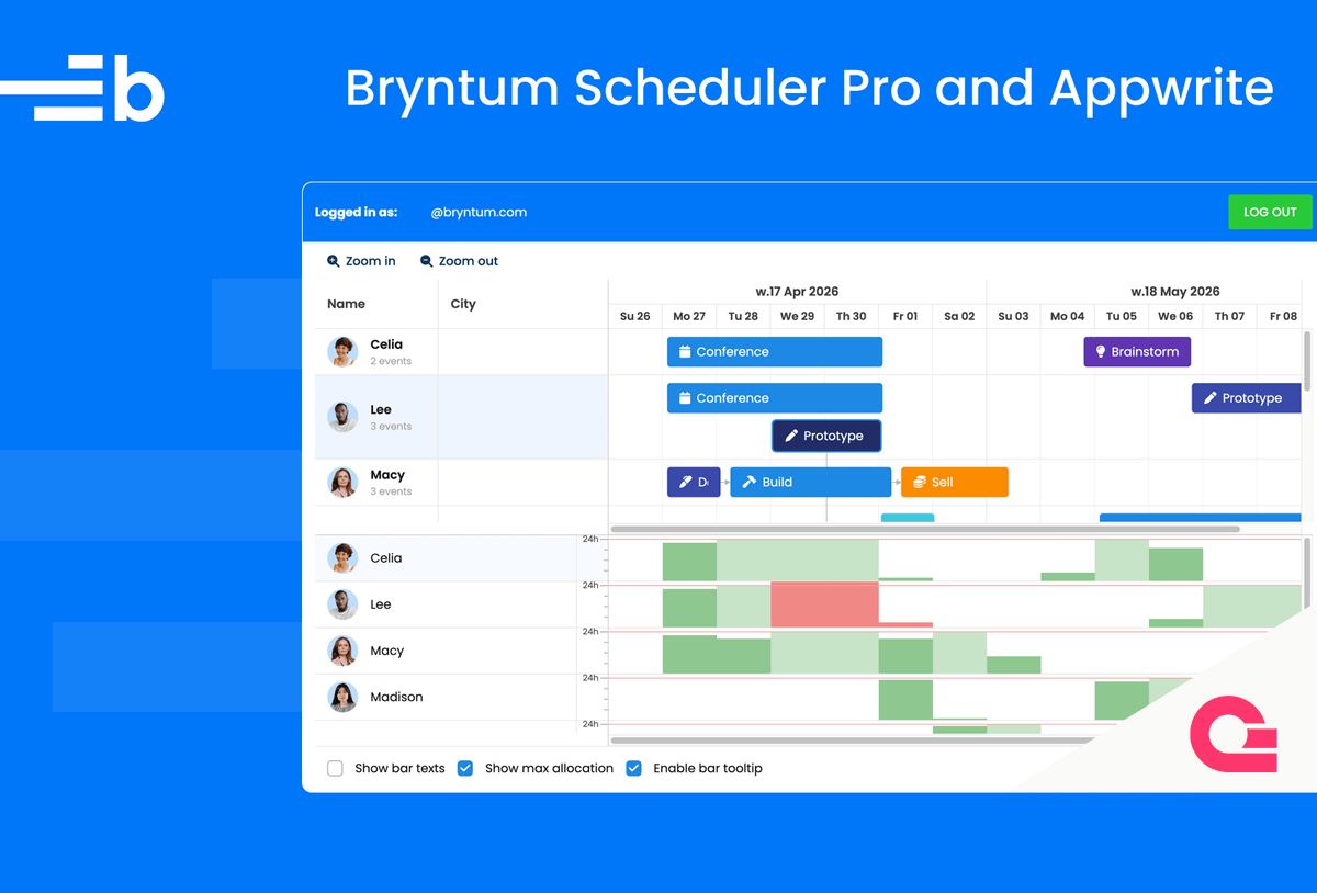 bryntum's tweet photo. Need a scheduling app without all the backend config?

Our latest guide shows how to build a React Bryntum Scheduler Pro with @Appwrite as the backend.

Read the post:
https://t.co/MXWLNQsg43

#appwrite #schedulerpro #react https://t.co/ea6Feyy1dS