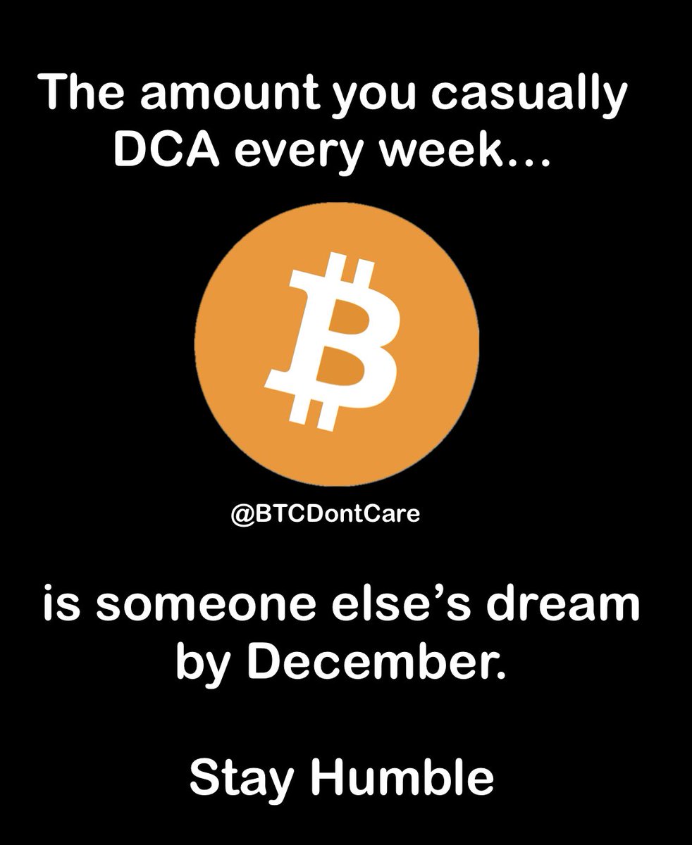 The amount you casually DCA every week…
is someone else’s dream by December.

Stay humble. 

$BTC | #Bitcoin not crypto