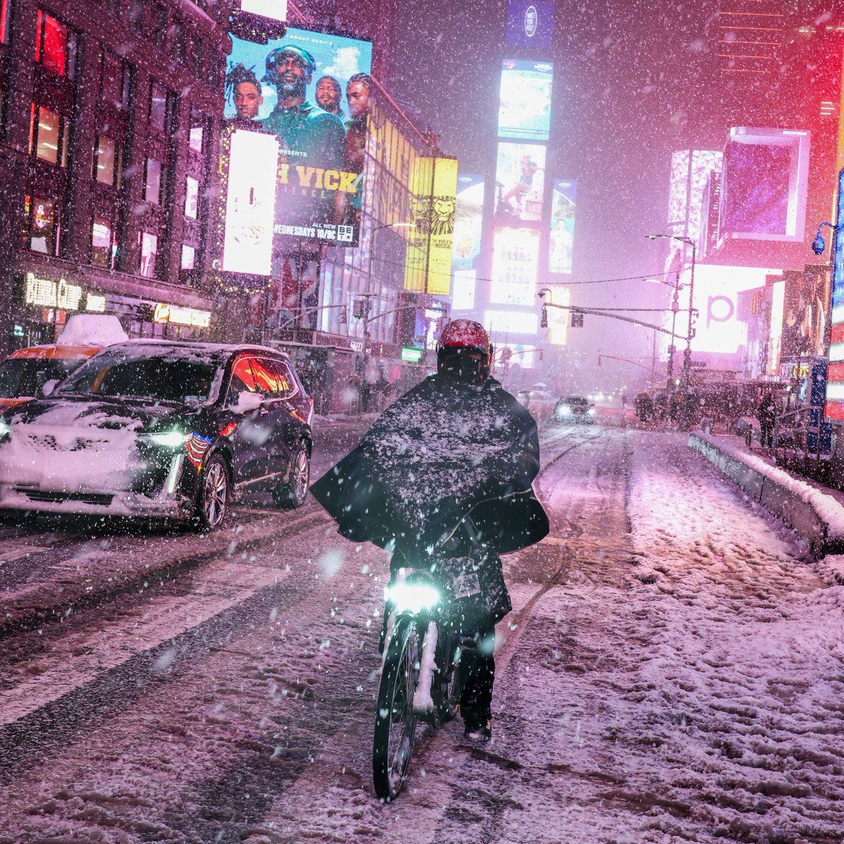 Blizzard conditions turn New York City into a frozen ghost town, as captured during Winter Storm Hernando