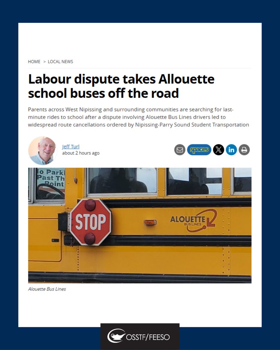 osstf's tweet image. Solidarity with @SteelworkersCA Local 2020 bus drivers at Alouette Bus Lines.

Drivers safely transport students every day and deserve a living wage. No worker should have to fight just to make ends meet. #OSSTF #OntEd