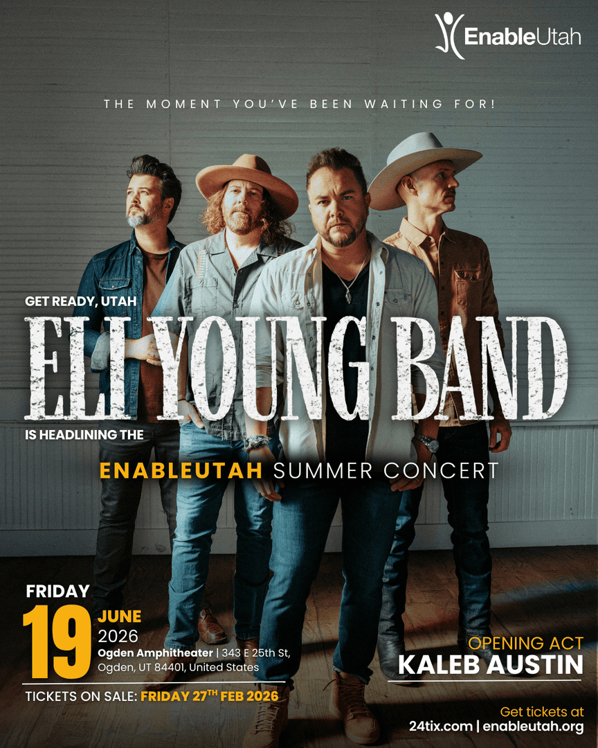 EnableUtah's tweet photo. 🚨 THE ELI YOUNG BAND IS HEADLINING ENABLEUTAH SUMMER CONCERT 2026! 🚨

#EliYoungBand #enableutahsummerconcert #ogdenamphitheater #summer2026 #nonprofit #disabilities #learnandgrow #employment #training #skills #support #odgen #utah #enableutah https://t.co/SixLGZ4Xnd