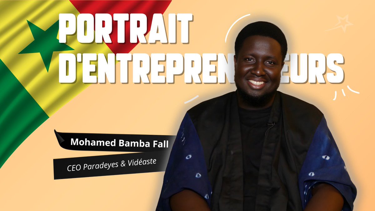 naledi_so's tweet photo. « Rien ne me destinait à être vidéaste » @paradeyes_films 
  Découvrez, à travers notre rubrique portrait d’entrepreneurs, le parcours de Mohamed Bamba Fall ✨

Lien : https://t.co/ntUe6PWAjC 

#entrepreneuriat #senegal #portraitdentrepreneurs #nalediso https://t.co/onhcpSE7FB