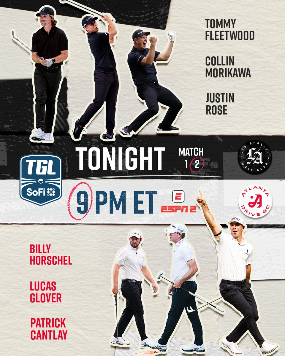 🚨 DOUBLEHEADER MATCH DAY 🚨

📋 <a href="/atlantadrivegc/">Atlanta Drive GC</a> vs <a href="/commongolf/">Boston Common Golf</a> 
⏰ 5PM ET
📺 ESPN

📋 <a href="/WeAreLAGC/">Los Angeles Golf Club</a> vs Atlanta
⏰ 9PM ET
📺 ESPN2

See you soon.