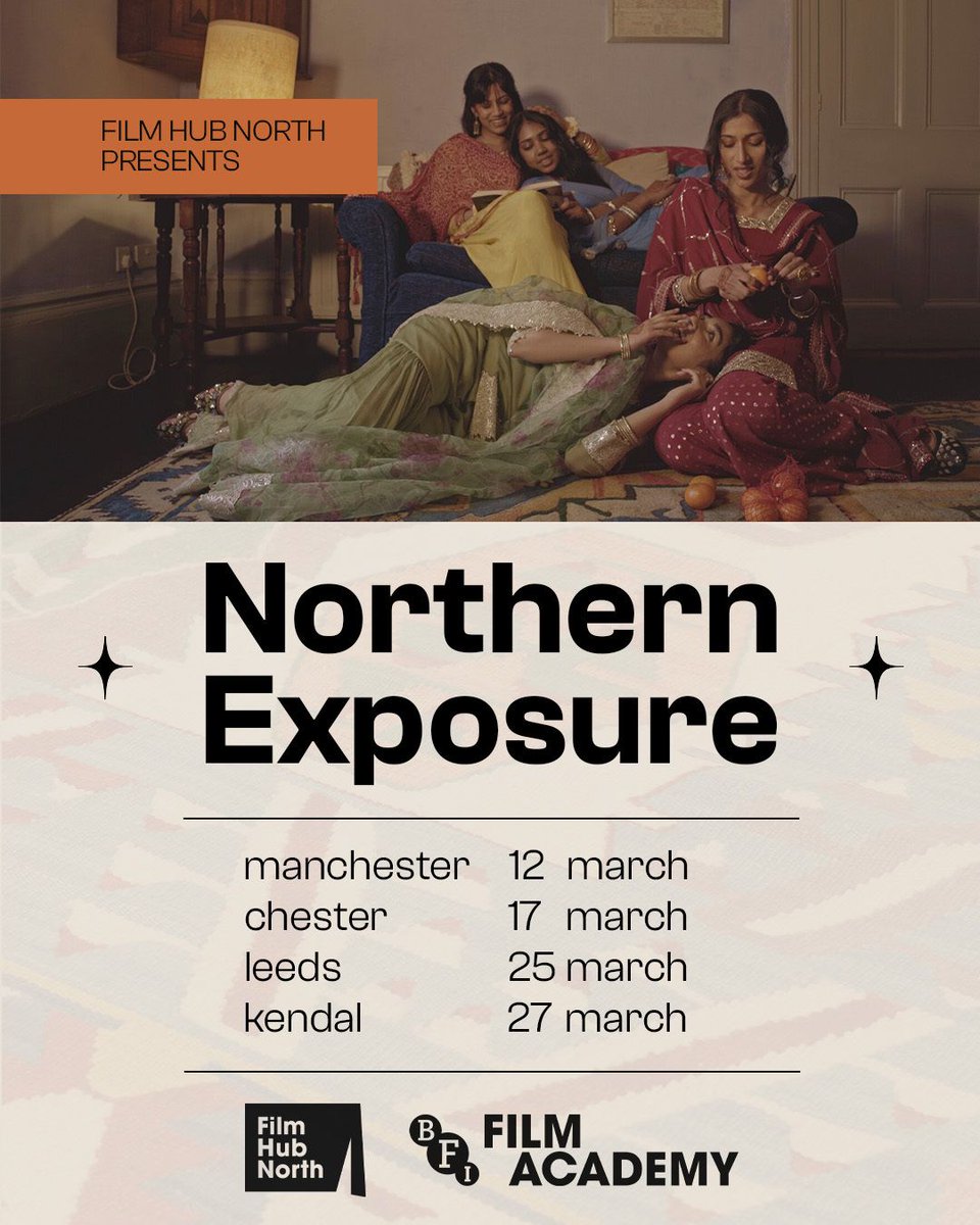 FilmHubNorth's tweet photo. Northern Exposure is back! 🔥 Join us in Chester, Kendal, Leeds and Manchester as we celebrate the best of Northern short film, hand-picked by our brilliant Young Film Programmers. https://t.co/DIc7UBlais https://t.co/LXBSojcC60