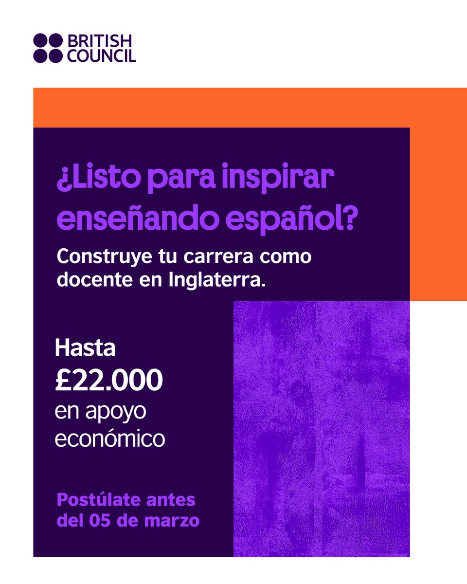 mxbritish's tweet photo. ¡Última oportunidad! Las postulaciones cierran pronto. 
Convierte tu pasión por los idiomas en una carrera docente a largo plazo. Nuestra Beca de Formación para Docentes de Idiomas ofrece £22.000 en financiación y apoyo en desarrollo profesional para ayudarte a enseñar francés, alemán o español en Inglaterra.

Conoce más aquí: https://t.co/vJcsjbLCkm

#lttscholarship #Becasparadocentes