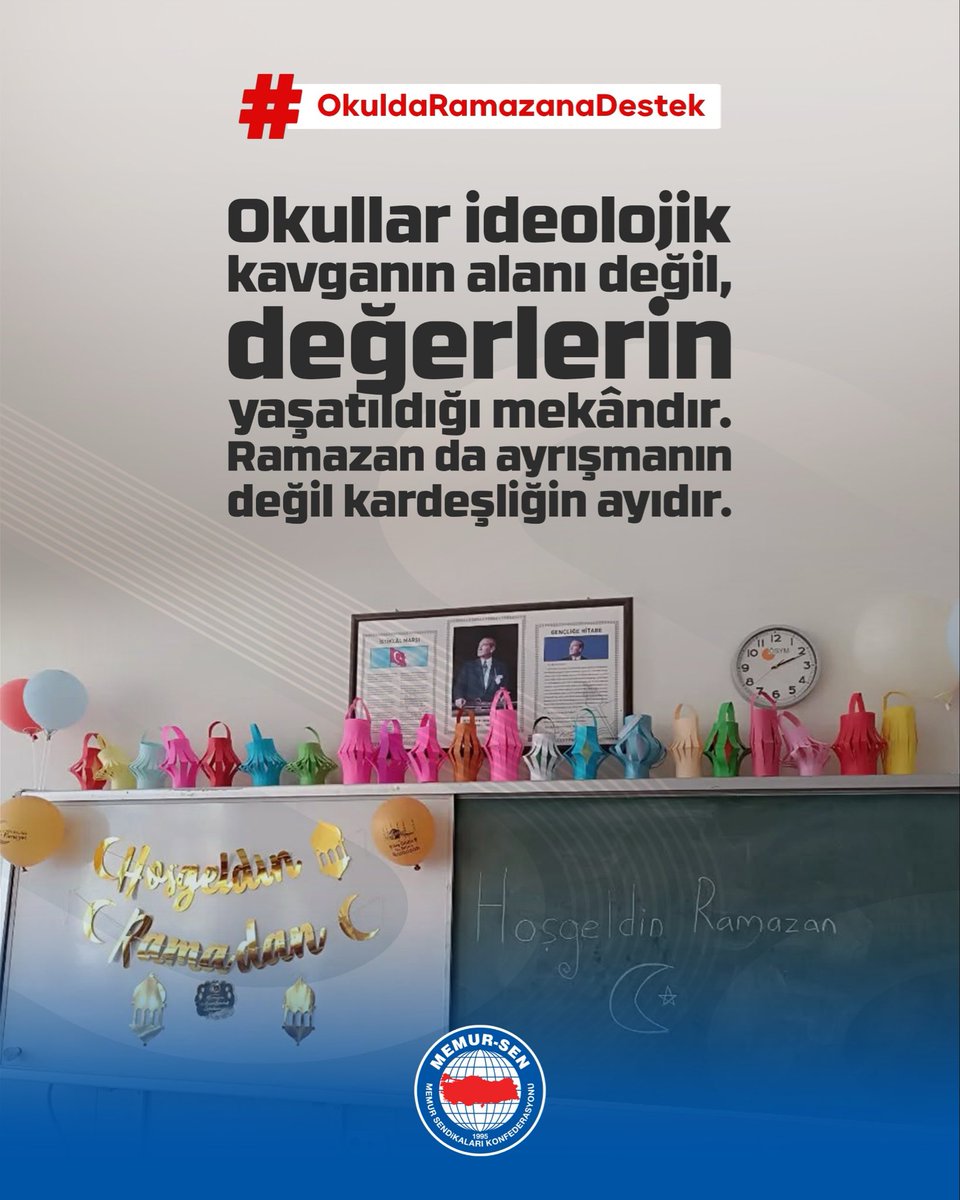 Dünyanın savaşlar ve kaosla kuşatıldığı bir dönemde; okullarda Ramazan vesilesiyle çocuklara paylaşmayı, sabrı, hoşgörüyü ve kardeşliği hatırlatmayı amaçlayan programları hedef alıp laiklik bildirileri yayımlamak ibretliktir. Değerler eğitimi üzerinden kriz üretmek iyi niyet