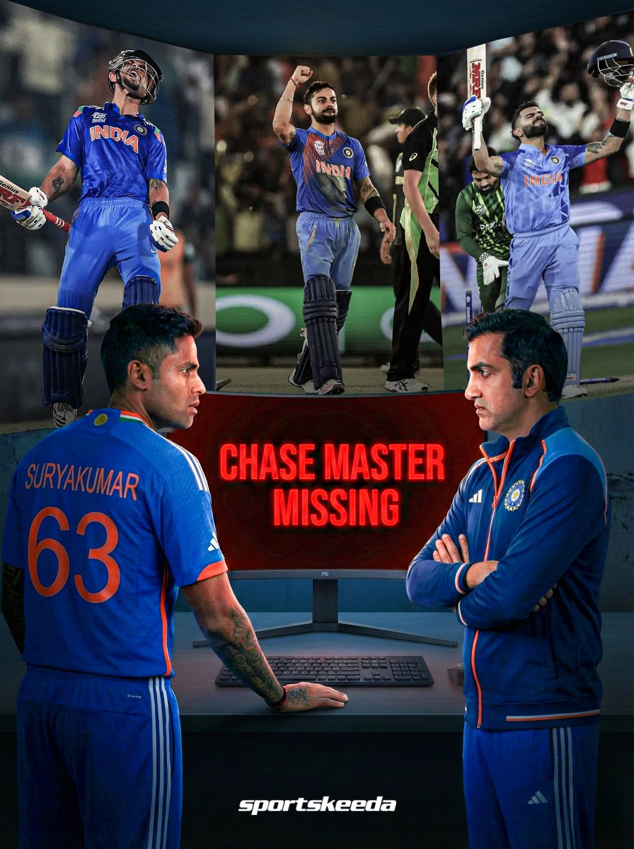 𝗪𝗵𝗲𝗻 𝘁𝗵𝗲 𝗰𝗵𝗮𝘀𝗲 𝗴𝗲𝘁𝘀 𝘁𝗼𝘂𝗴𝗵, 𝘀𝗼𝗺𝗲 𝗿𝗼𝗹𝗲𝘀 𝘀𝗶𝗺𝗽𝗹𝘆 𝗰𝗮𝗻’𝘁 𝗯𝗲 𝗿𝗲𝗽𝗹𝗮𝗰𝗲𝗱. 🫡

Even after Virat Kohli’s retirement from the shortest format, India continue searching for someone to make chases look easy. 🇮🇳👀

Whenever India chased 150+ in