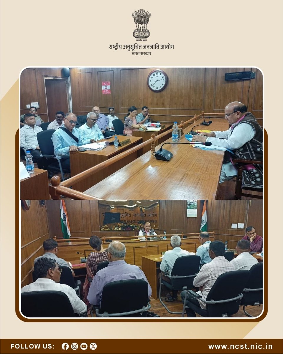 ncsthq's tweet photo. 23 फरवरी 2026, नई दिल्ली

माननीय अध्यक्ष राष्ट्रीय अनुसूचित जनजाति आयोग श्री @AntarSinghArya जी ने आज श्री डॉ.योगेश दुबे और श्री रमेश गौड़ से संबंधित प्रकरण की सुनवाई की थीं। सुनवाई में संचालक, संजय गांधी राष्ट्रीय उद्यान उपस्थित थी तथा प्रकरण से जुड़े तथ्यों एवं आवश्यक कार्रवाई पर चर्चा की गई।

@PMOIndia @PIB_India