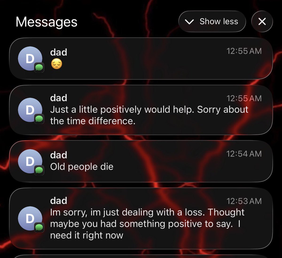 am i supposed to care...? why come to ME for something positive at 1 am i don't even like u